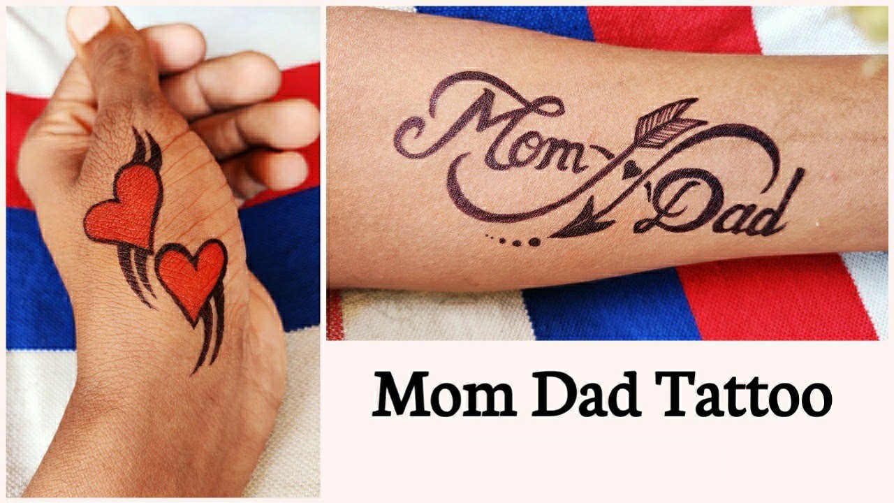 surmul Mom Heart with Dad Combo Tattoo Waterproof Boy and Girl Temporary  Body Tattoo  Price in India Buy surmul Mom Heart with Dad Combo Tattoo  Waterproof Boy and Girl Temporary Body