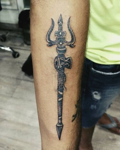 Shiva Trishul Tattoo On Arms