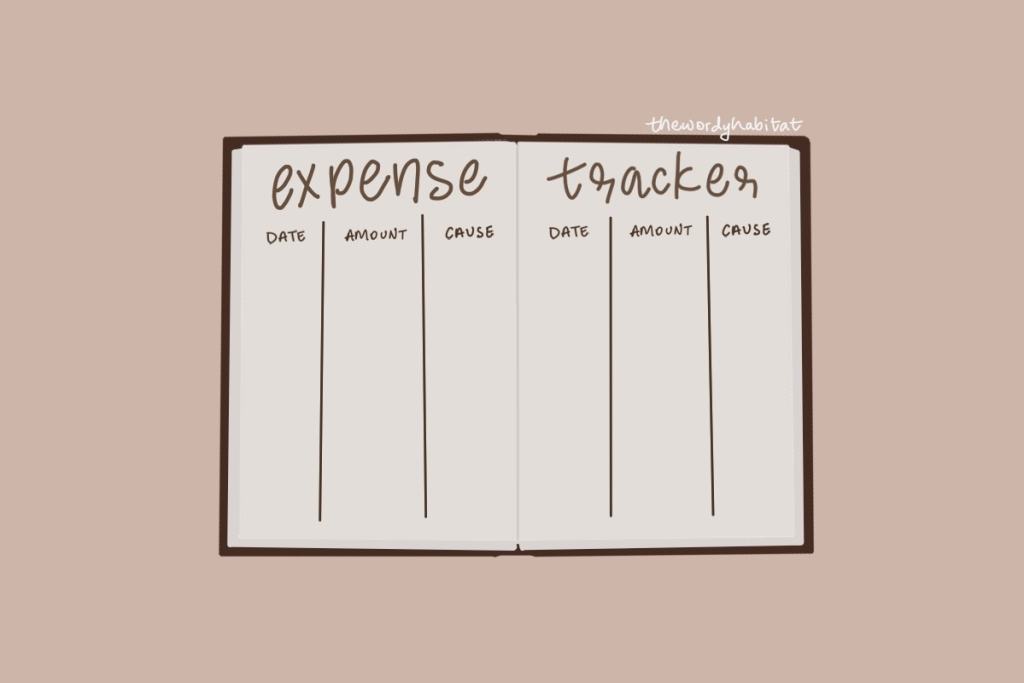 expense tracker bujo page illustration