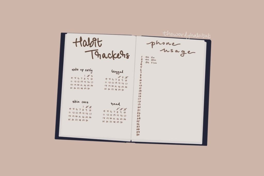 habit trackers bujo / bullet journal must have pages