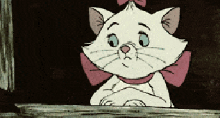 GIF of an animated cat sighing with dejection